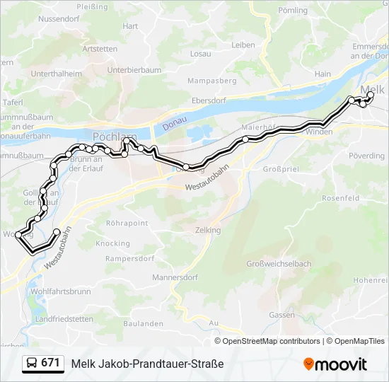 671 Bus Line Map