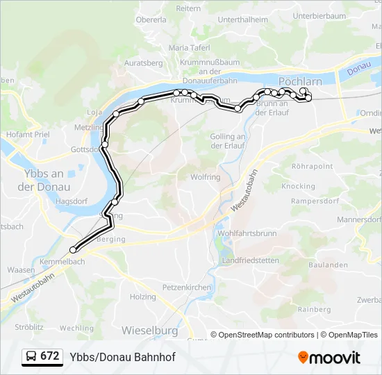 672 Bus Line Map