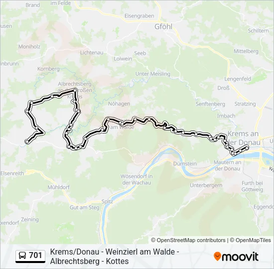 701 Bus Line Map