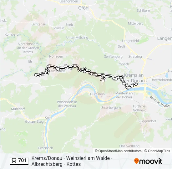 701 Bus Line Map