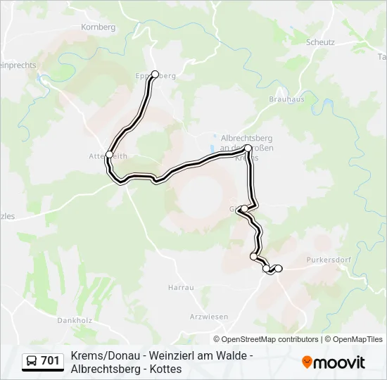 701 Bus Line Map