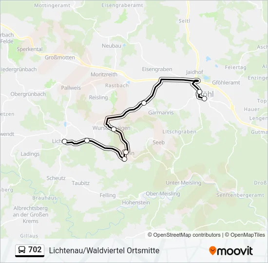 702 Bus Line Map