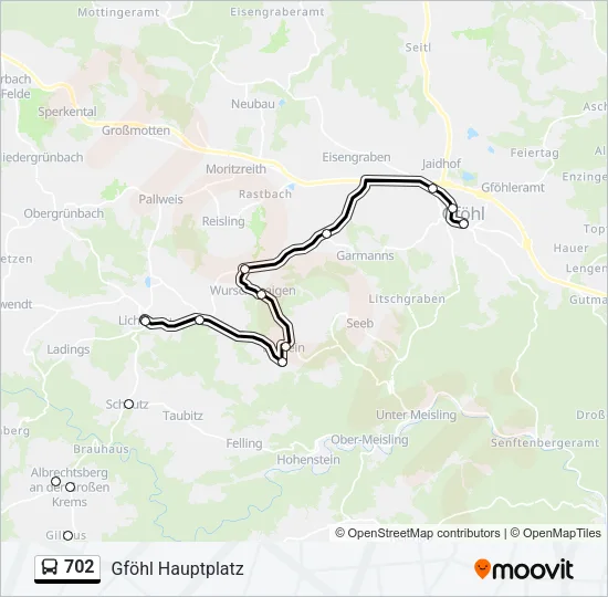 702 Bus Line Map