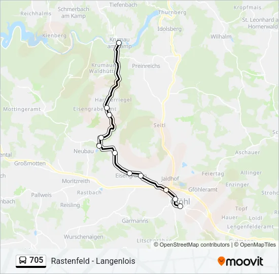 705 Bus Line Map