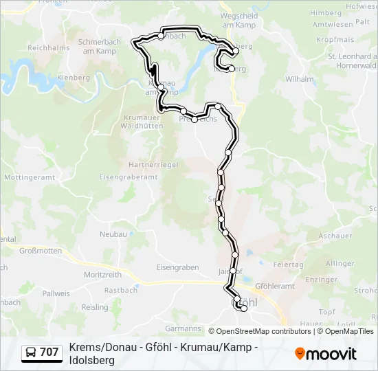 707 Bus Line Map