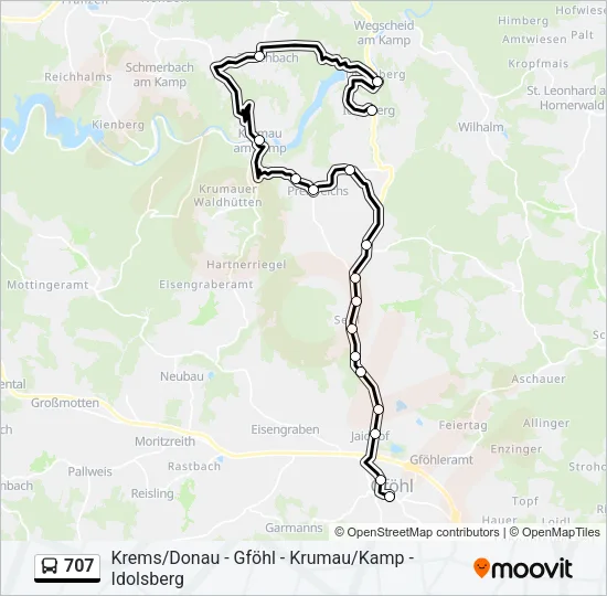 707 Bus Line Map