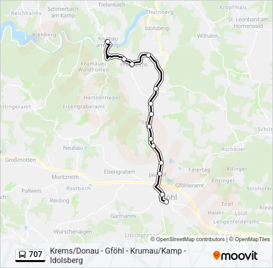 707 Bus Line Map