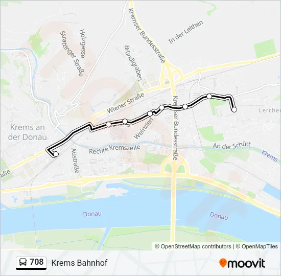 708 Bus Line Map