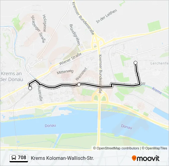708 Bus Line Map