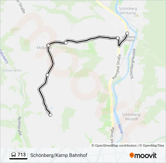 713 Bus Line Map