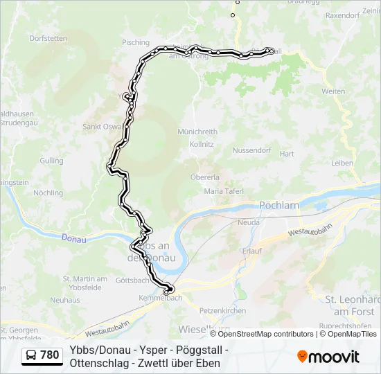 780 Bus Line Map