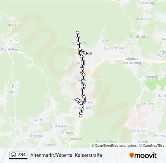 784 Bus Line Map