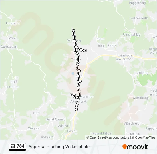 784 Bus Line Map