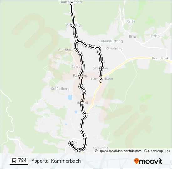 784 Bus Line Map