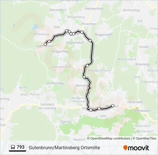 793 Bus Line Map