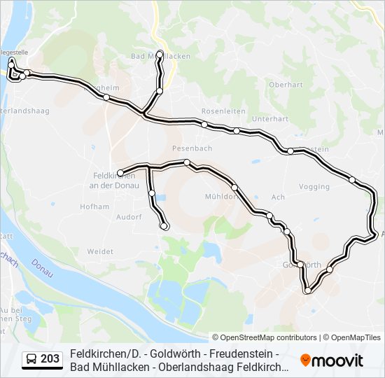 203 bus Line Map