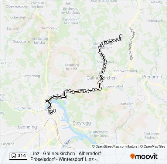 314 Route: Schedules, Stops & Maps - Linz Paul-Hahn-Straße (Updated)