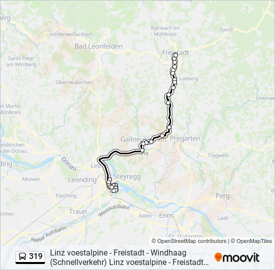 319 bus Line Map