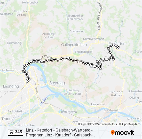 345 bus Line Map