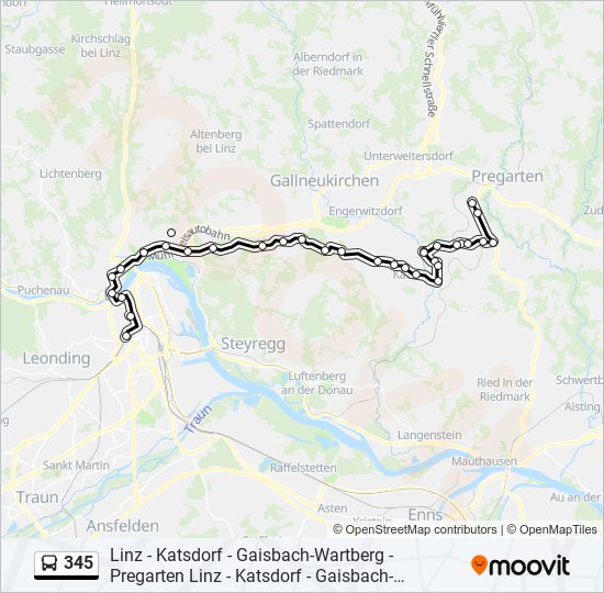 345 bus Line Map