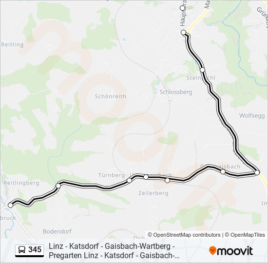 345 bus Line Map