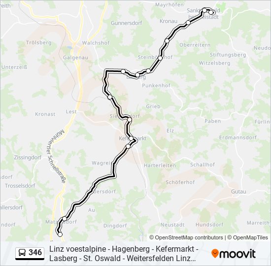Buslinie 346 Karte