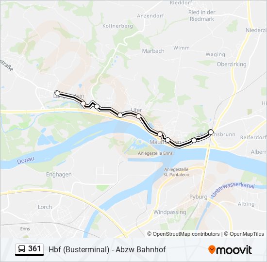 361 bus Line Map