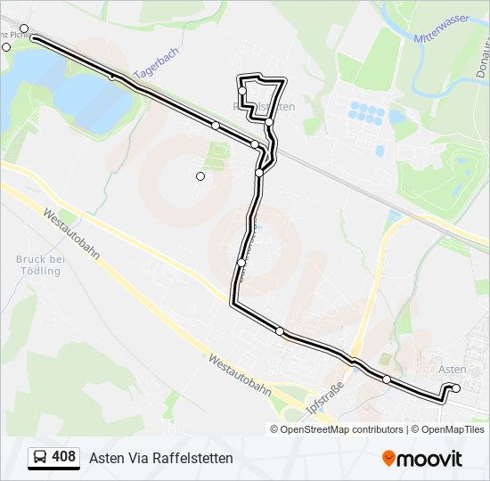 408 bus Line Map