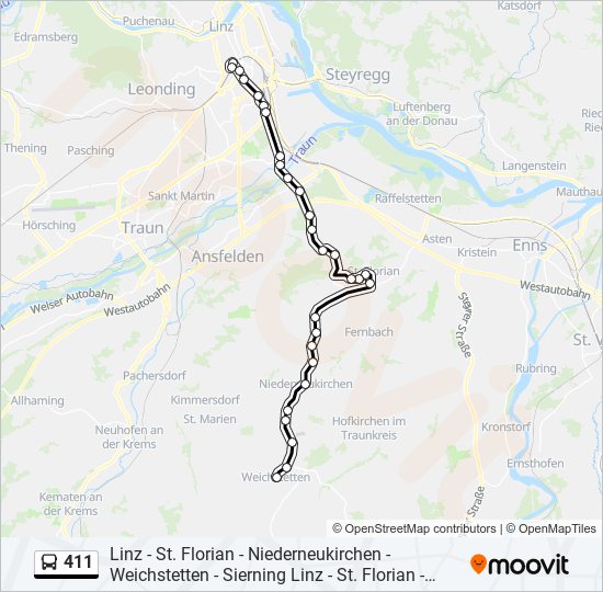 411 Route Schedules Stops Maps Linz Hbf Via Nnk St Florian