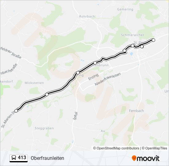 413 bus Line Map