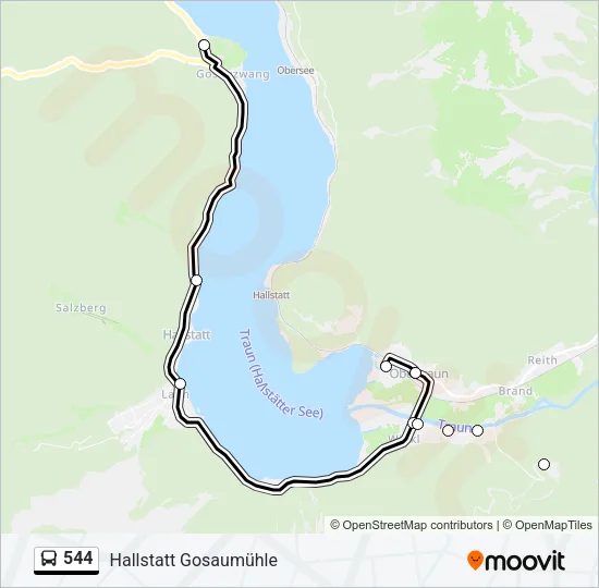 544 Bus Line Map
