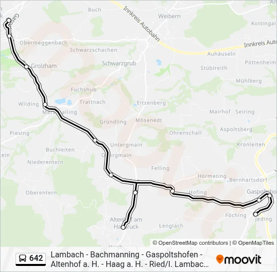 642 Route: Fahrpläne, Haltestellen & Karten - Gaspoltshofen Jeding ...