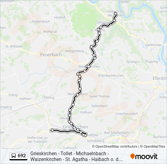 692 bus Line Map