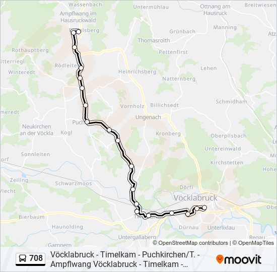 708 bus Line Map