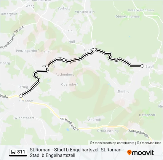 811 Bus Line Map