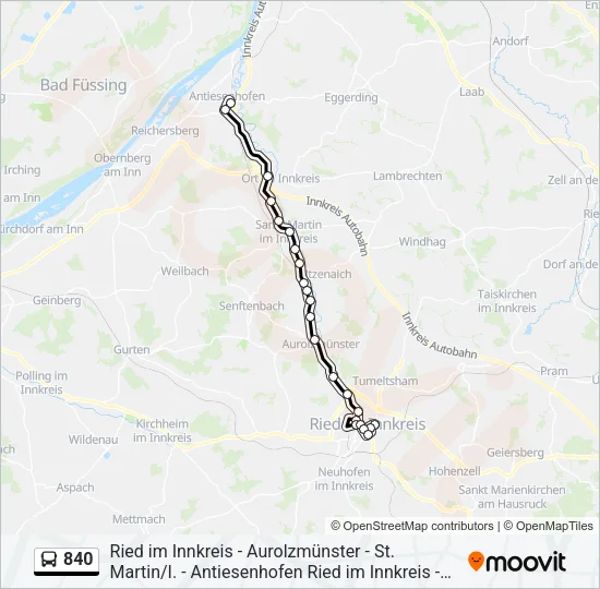 840 Bus Line Map