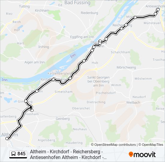 Buslinie 845 Karte