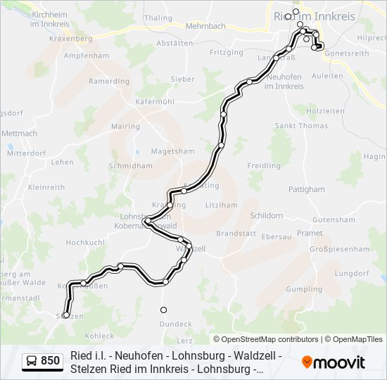 Buslinie 850 Karte