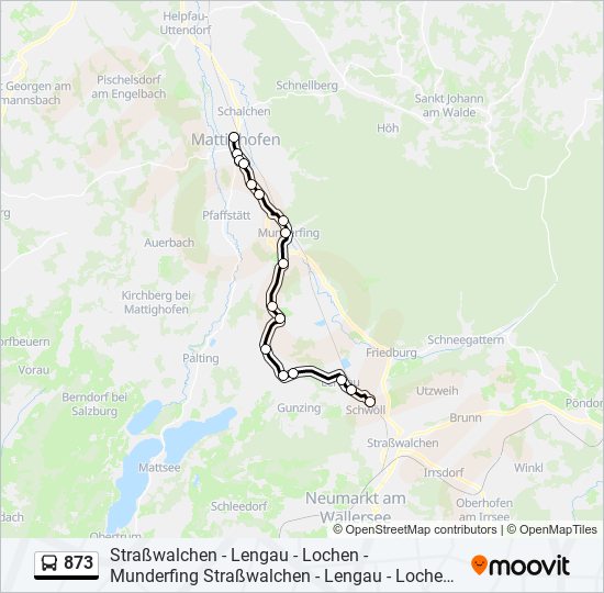 873 bus Line Map