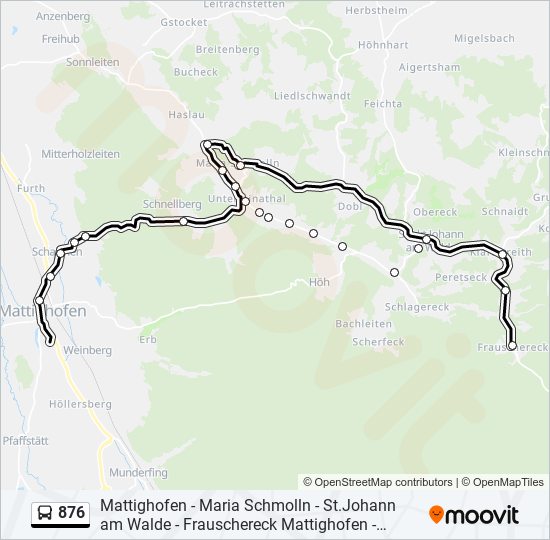 876 bus Line Map