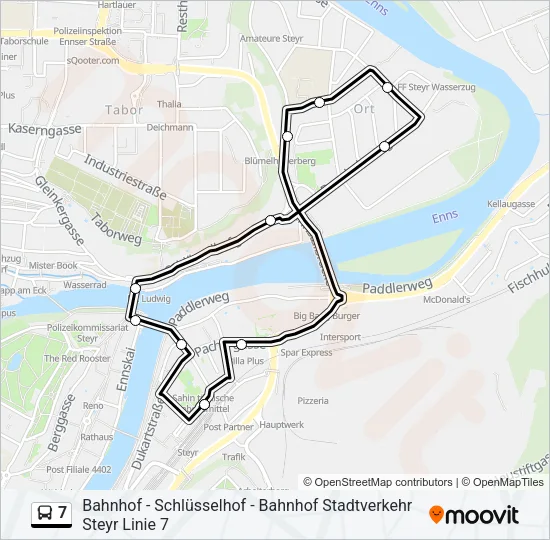 7 Bus Line Map