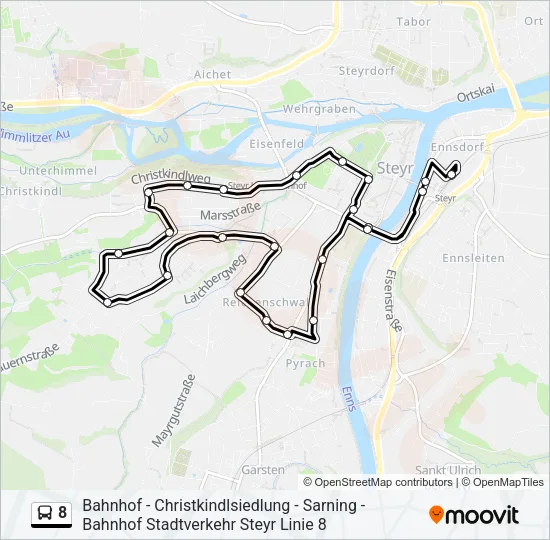 8 Bus Line Map