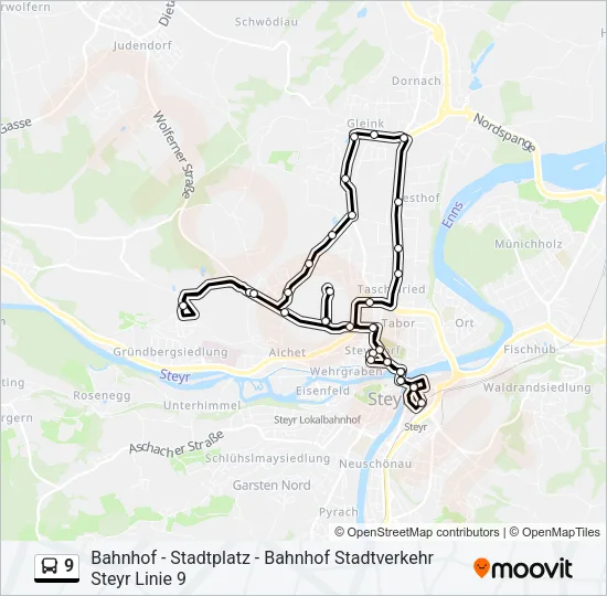 9 Bus Line Map
