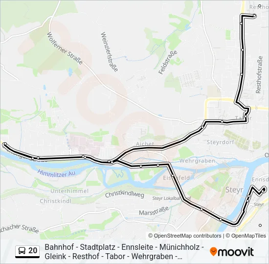 20 Bus Line Map