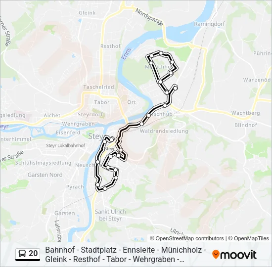 20 Bus Line Map