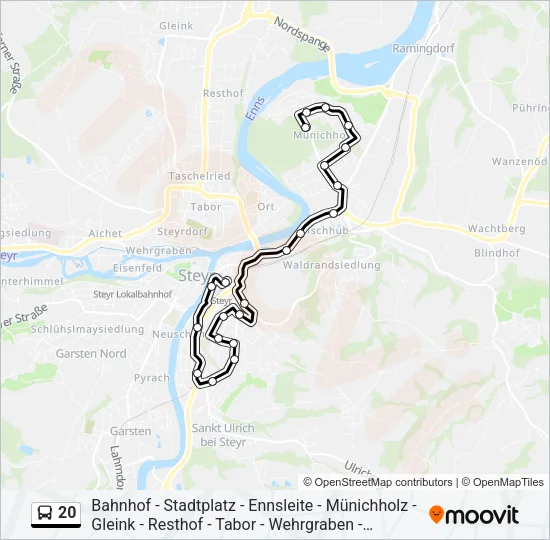 20 Bus Line Map