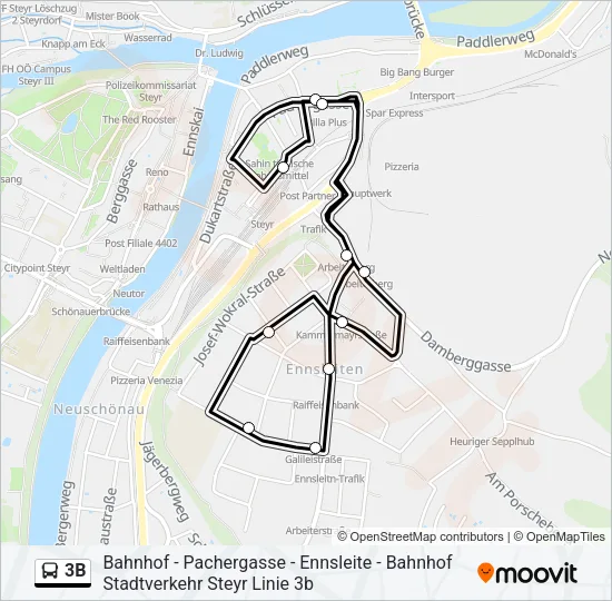 3B Bus Line Map