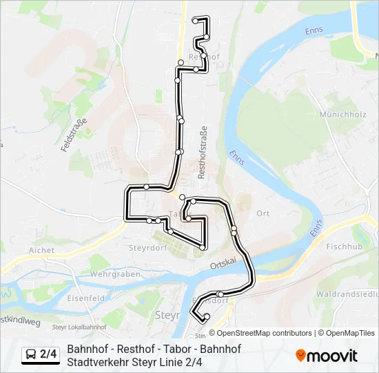 2/4 Bus Line Map
