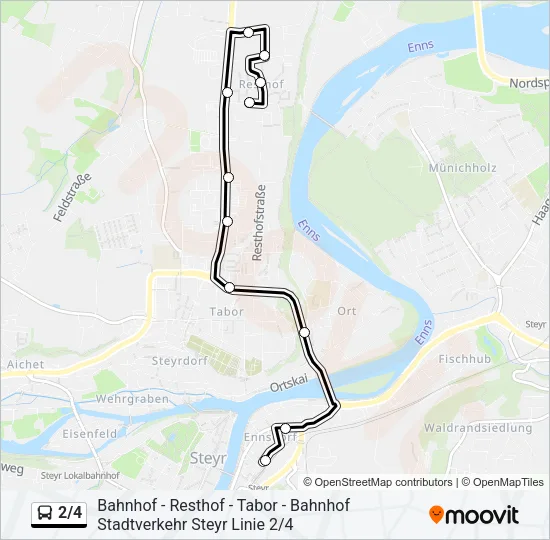2/4 Bus Line Map