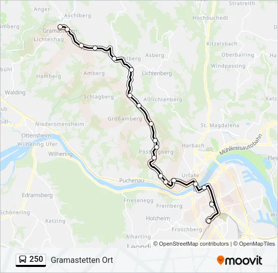 250 Bus Line Map